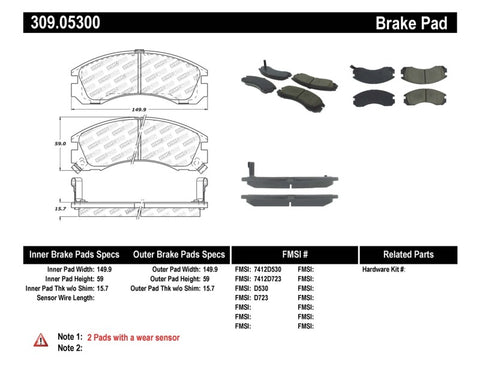 StopTech Performance 93-99 Eagle Talon 4WD / 92-04 Mitsubishi Diamante / 6/92-99 Mitsubishi Eclipse - 309.05300