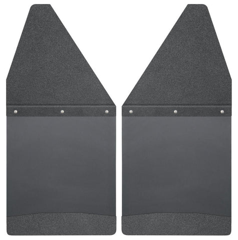 Husky Liners GM 99-16 Silverado/Sierra 12in W Black Top & Weight Kick Back Front Mud Flaps - 17101