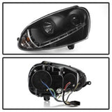 Spyder Volkswagen GTI 06-09/Jetta 06-09 Xenon/HID Model Only - DRL Black PRO-YD-VG06-HID-DRL-BK - 5017529