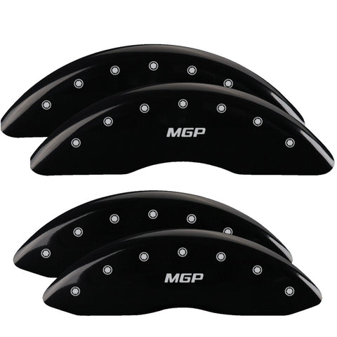 MGP 4 Caliper Covers Engraved Front & Rear Hemi Black finish silver ch - 12088SHEMBK