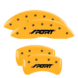 MGP 4 Caliper Covers Engraved Front & Rear MGP Yellow finish black ch - 10231SMGPYL