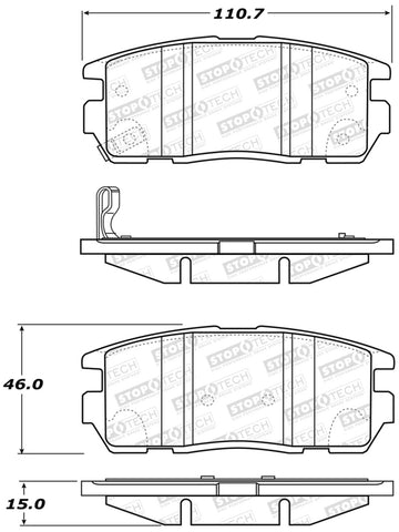 StopTech Street Brake Pads - 308.12750