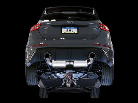 AWE Tuning Ford Focus RS Touring Edition Cat-back Exhaust- Resonated - Chrome Silver Tips - 3020-32036