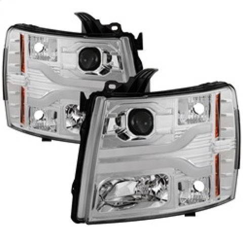 Spyder Chevy Silverado 1500 07-13 Version 3 Projector Headlights - Chrome PRO-YD-CS07V3-LBDRL-C - 5083616