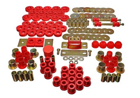 Energy Suspension 55-57 Chevrolet Belair/El Camino/Impala Red Hyper-Flex Master Bushing Set - 3.18121R