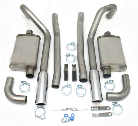 JBA 65-70 Ford Mustang 260-428 409SS Dual Under Rear Valance Header Back Exhaust - 40-2655