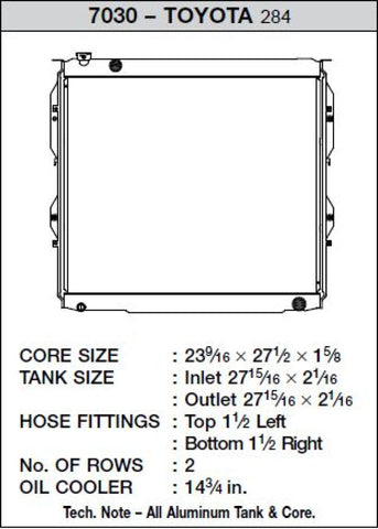 CSF 99-06 Toyota Tundra Radiator - 7030