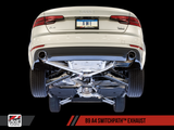 AWE Tuning Audi B9 A4 SwitchPath Exhaust Dual Outlet - Diamond Black Tips (Includes DP and Remote) - 3025-33014