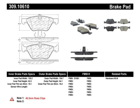 StopTech Performance 12 BMW X1 / 09-13 Z4 / 06 325 Series (Exc E90) Front Brake Pads - 309.10610