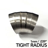 Ticon Industries 2.5in Dia 1.26D Tight Rad 45Deg Bend 1mm/.039in Pre Welded Titanium Pie Cut - 5pk - 141-06320-1313