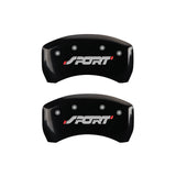 MGP 4 Caliper Covers Engraved Front & Rear SPORT Black finish silver ch - 10229SSPOBK