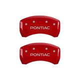 MGP 4 Caliper Covers Engraved Front & Rear 06-09 Pontiac Solstice Red Finish Silver Pontiac Logo - 18030SPOPRD