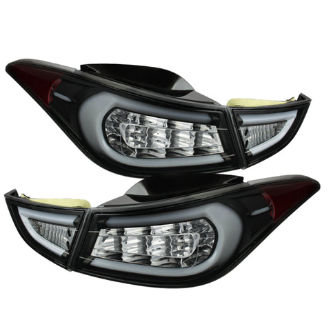 Spyder Hyundai Elantra 11-13 Light Bar LED Tail Lights Black ALT-YD-HYELAN11-LED-BK - 5072788