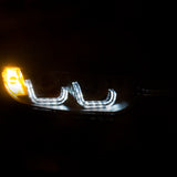 ANZO 2012-2015 BMW 3 Series Projector Headlights w/ U-Bar Black - 121504