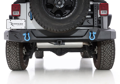 Rampage 07-18 Jeep Wrangler JK (Incl. Unlimited) Trailguard Rear Bumper - Black - 99619