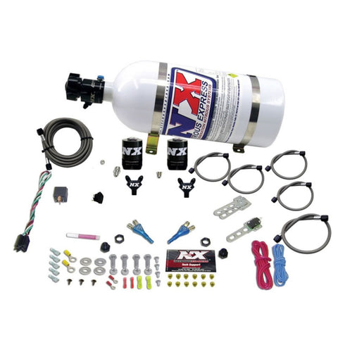 Nitrous Express Dual Nozzle Sport Compact Nitrous Kit (35-50-75HP) w/10lb Bottle - 20616-10