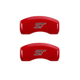 MGP 4 Caliper Covers Engraved Front & Rear No bolts/ST Red finish silver ch - 10236SST1RD