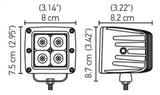 Hella HVF Cube 4 LED Off Road Kit - 3.1in 12W Spot Beam - 357204031