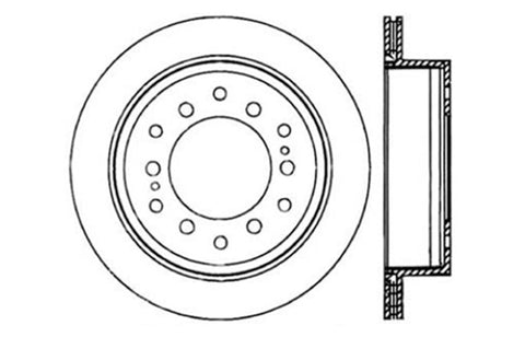 StopTech Power Slot 03-09 Toyota 4 Runner / 03-09 Lexus GX470 Drilled Left Rear Rotor - 128.44128L