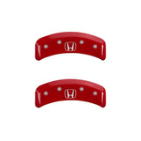 MGP 4 Caliper Covers Engraved Front Honda Engraved Rear H Logo Red finish silver ch - 20076SHOHRD