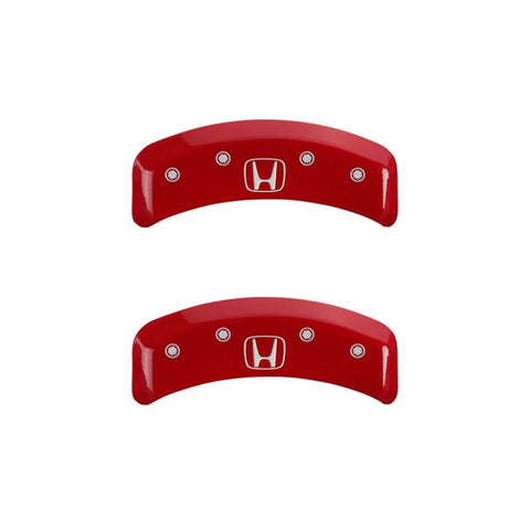 MGP 4 Caliper Covers Engraved Front Honda Engraved Rear H Logo Red finish silver ch - 20130SHOHRD