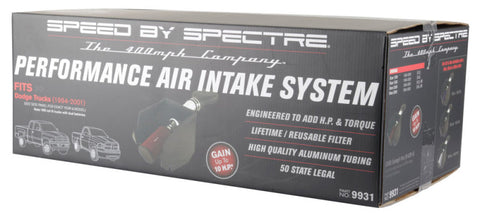 Spectre 94-01 Dodge RAM 1500/2500 V8-5.2/5.9L F/I Air Intake Kit - Polished w/Red Filter - 9931