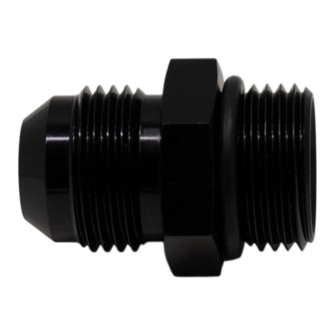 DeatschWerks 10AN ORB Male to 10 AN Male Flare Adapter (Incl O-Ring) - Anodized Matte Black - 6-02-0403-B