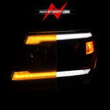 ANZO 09-20 Nissan Frontier Black Projector Plank Style DRL w/ Switchback & Sequential LED DRL - 111597