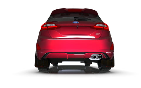 Rally Armor 18-22 Ford Fiesta ST MK8 Black UR Mud Flap w/ Red Logo - MF60-UR-BLK/RD