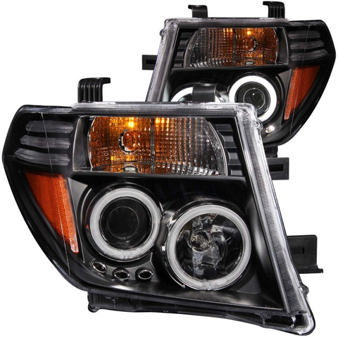 ANZO 2005-2008 Nissan Frontier Projector Headlights w/ Halo Black - 111111