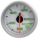 Autometer Airdrive 2-1/6in Oil Temp Gauge 100-300 Degrees F - Silver - 9140-UL