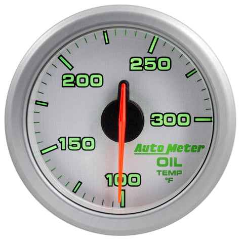 Autometer Airdrive 2-1/6in Oil Temp Gauge 100-300 Degrees F - Silver - 9140-UL