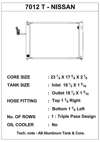 CSF 08-17 Nissan 370Z M/T Radiator - 7012T
