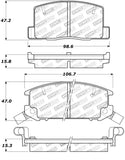 StopTech Street Touring 1/90-95/00-05 Toyota MR2/Spyder Rear Brake Pads - 308.06570