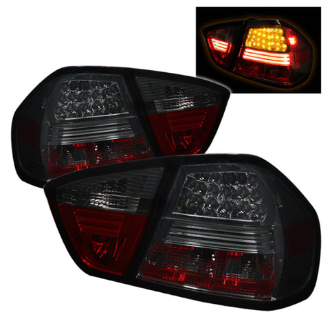 Spyder BMW E90 3-Series 06-08 4Dr LED Tail Lights Smoke ALT-YD-BE9006-LED-SM - 5000927