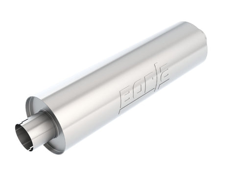 Borla Heavy Duty (Truck) Muffler - 3in Center-Center 24in x 6.75in Round (Notched) - 400500