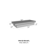 Westin/Brute Full Lid Mid Size/Down Size XOver LB & SB wide & shallow - Aluminum - 80-RB155FL