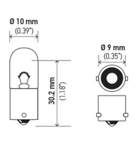 Hella Bulb 1893 12V 5W BA9s T3.25 - 1893