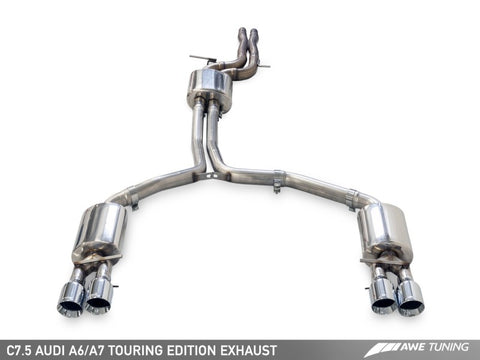 AWE Tuning Audi C7.5 A6 3.0T Touring Edition Exhaust - Quad Outlet Diamond Black Tips - 3015-43076