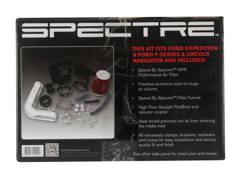 Spectre 97-03 Ford Expedition V8-4.6/5.4L F/I Air Intake Kit - Polished w/Red Filter - 9920