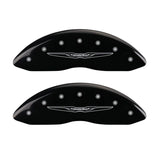 MGP 4 Caliper Covers Engraved Front & Rear Style 2/Chrysler Wing Black finish silver ch - 32009SCW2BK