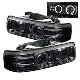 Spyder Chevy Silverado 1500/2500 99-02 Projector Headlights LED Halo LED Smoke PRO-YD-CS99-HL-SMC - 5009616