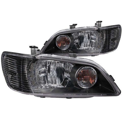 ANZO 2002-2003 Mitsubishi Lancer Crystal Headlights Black - 121101