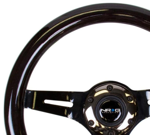 NRG Classic Wood Grain Steering Wheel (310mm) White w/Neochrome 3-Spoke Center - ST-310WT-MC