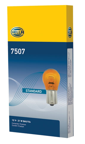 Hella Bulb 7507 12V 21W BAU15s S8 AMBER - 7507