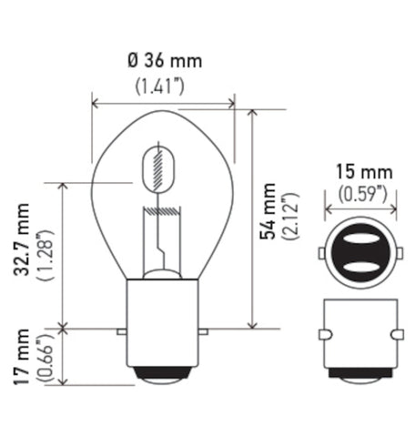 Hella Bulb 6245 12V 45/40W Ba20D B11 S2 - 6245