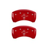 MGP Rear set 2 Caliper Covers Engraved Rear S197/Bar & Pony Red finish silver ch - 10010RMB1RD