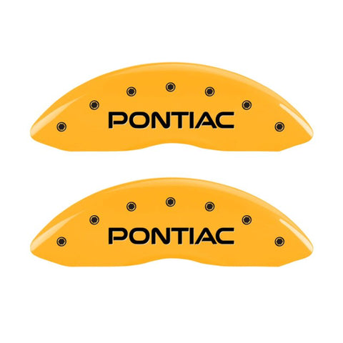 MGP 4 Caliper Covers Engraved Front Pontiac Rear Gxp Yellow Finish Black Char 2008 Pontiac G8 - 18011SPXPYL