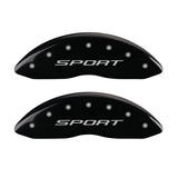 MGP 4 Caliper Covers Engraved front & Rear 2015/Sport Black finish silver ch - 10241SSPTBK