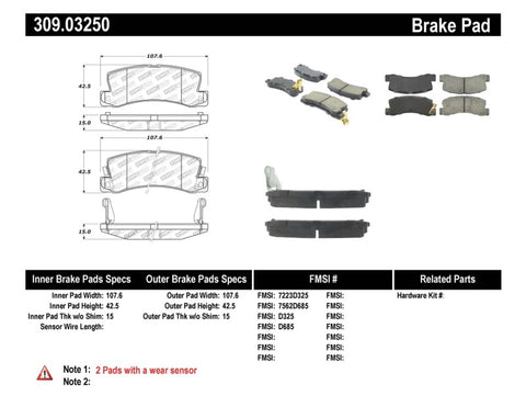 StopTech Performance Brake Pads - 309.03250